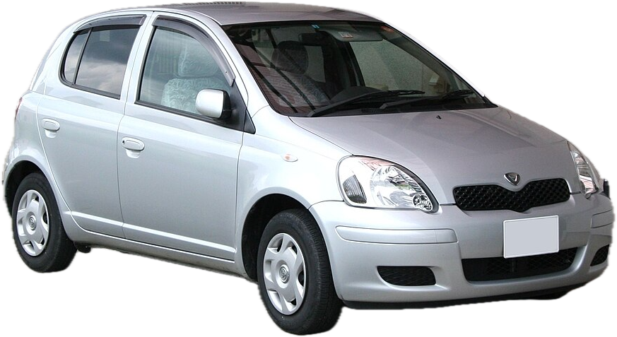 the real toyota yaris. it is about to jump.